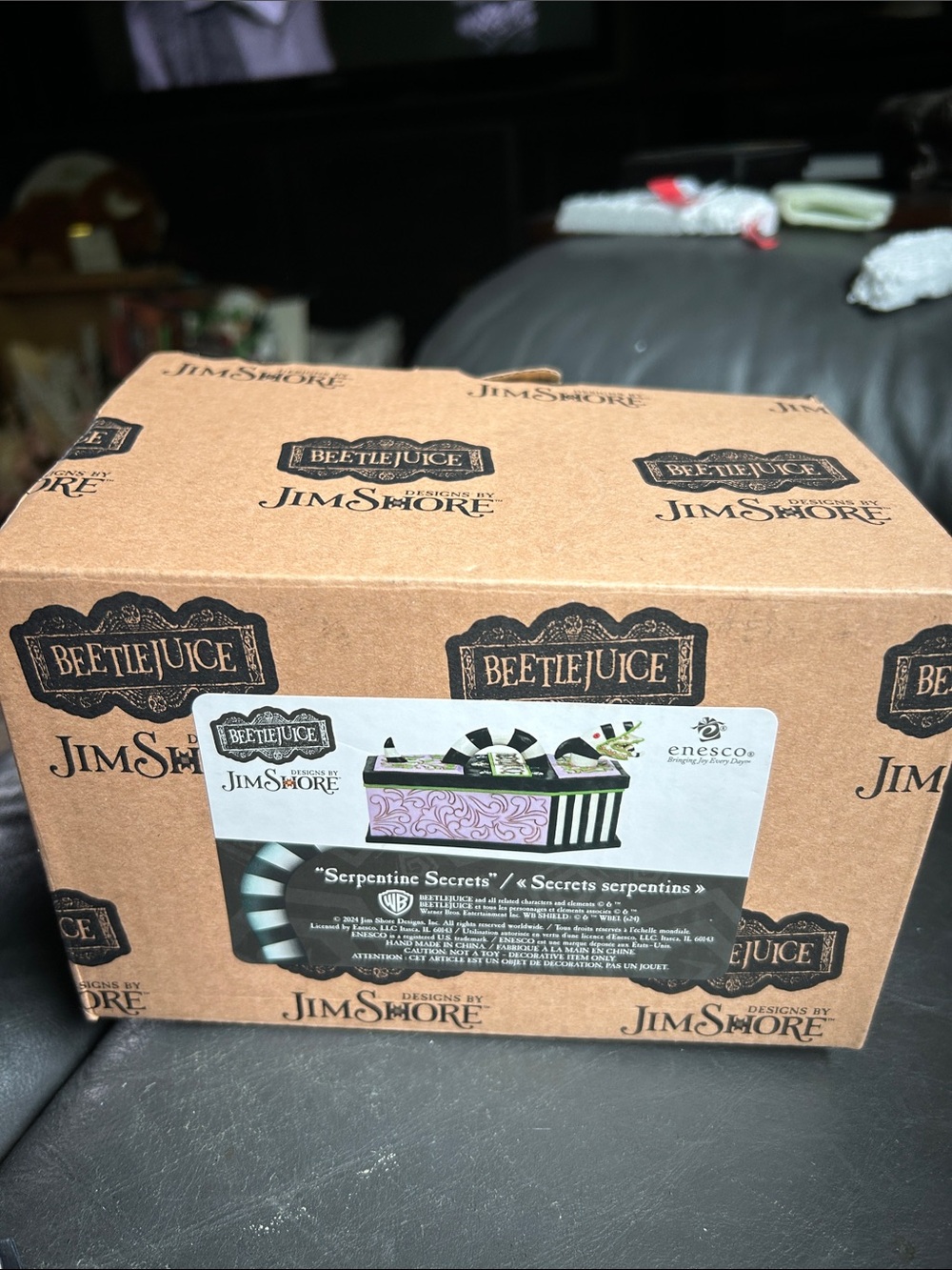 Jim Shore Beetlejuice Serpentine Secrets Decorative Box - Brown & Black